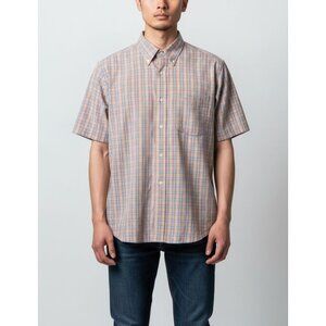 Eddie Bauer Mens Short Sleeve Button Down Plaid Shirt Casual Summer Wear